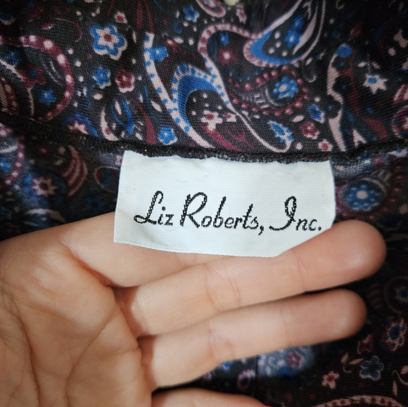 Vintage 1970s Liz Roberts Collared Paisley Blouse Top - Picture 6 of 7